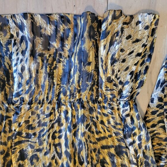 Vintage 100% Silk Animal Print Blouse Size 10 With Matching Scarf Classic - Picture 5 of 13